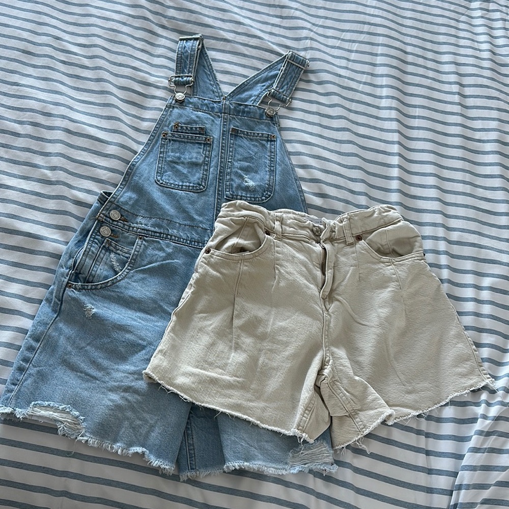 Zara big girl size overalls and shorts. See photos and video for more!